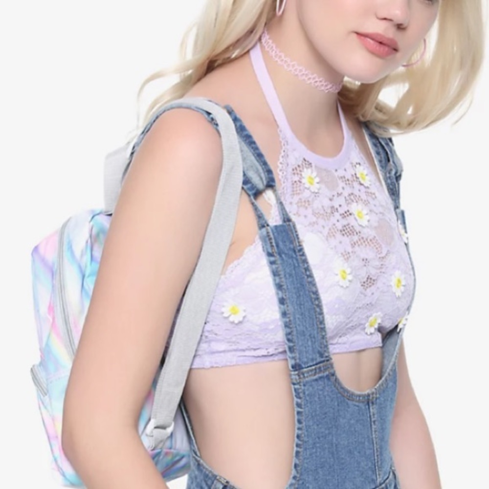 Lavender Lace‎ Daisy High Neck Halter Bralette Hot Topic